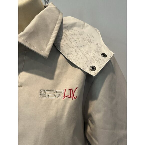 New Official NFL Super Bowl LIX Staff Anorak Beige Zip Hooded Jacket - Picture 11 of 14